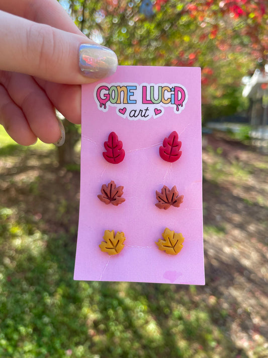 Tiny Leaf Stud Earring Pack