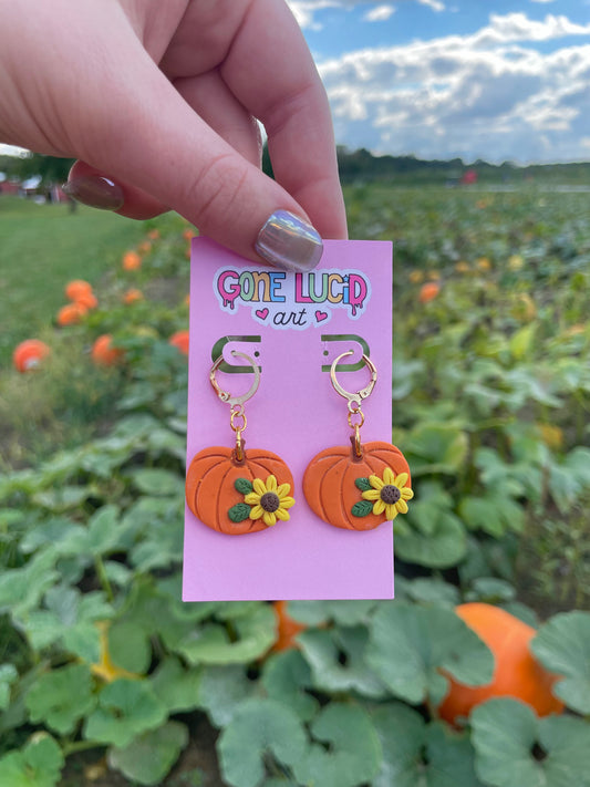 Floral Pumpkin Earrings