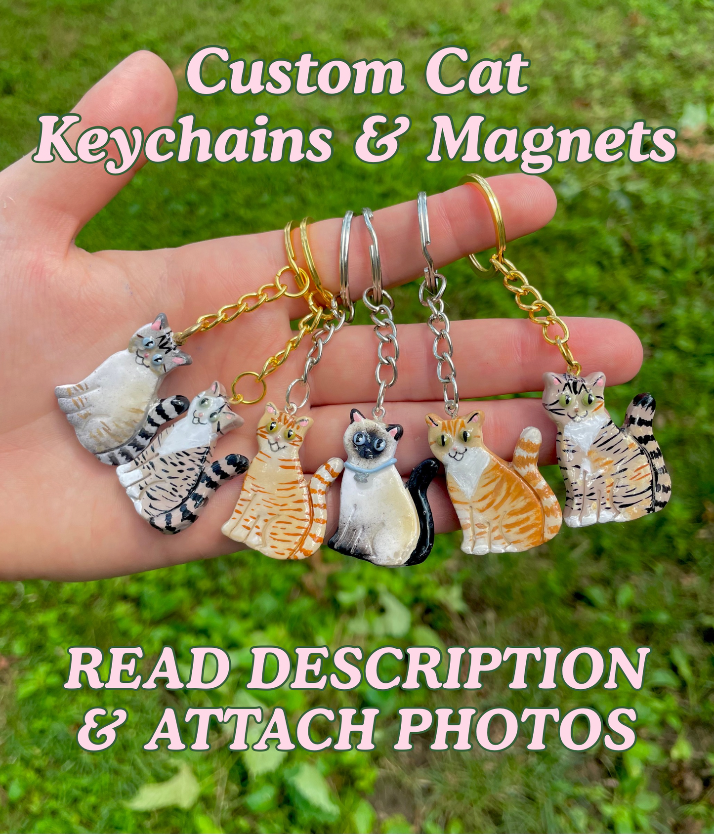 Custom Cat Keychain or Magnet