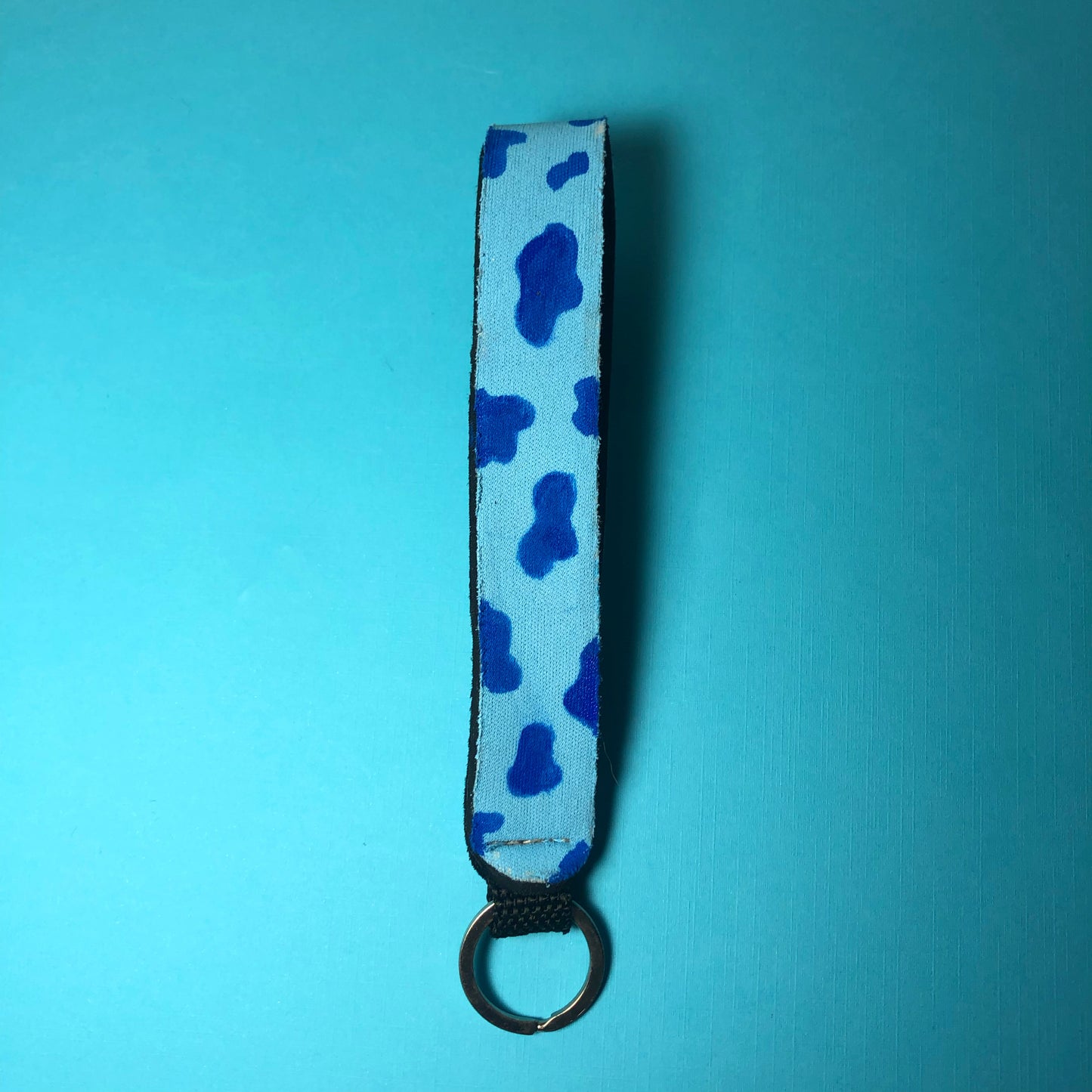 Blue Cow Key Wristlet